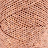 Macrame Glitter Cotton 2mm - ORANGE with GOLD - Slika 2