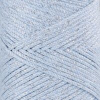 Macrame Glitter Cotton 2mm - LIGHT BLUE with SILVER - Slika 2