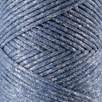 Macrame Glitter Cotton 2mm - BLUE with SILVER - Slika 2