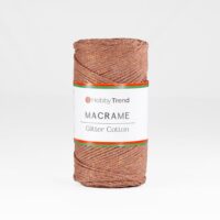 Macrame Glitter Cotton 2mm - ORANGE with GOLD