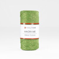 Macrame Glitter Cotton 2mm - GREEN with GOLD