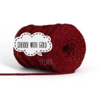 Poliesterska špaga PIMOtki 5 mm - CHERRY with GOLD